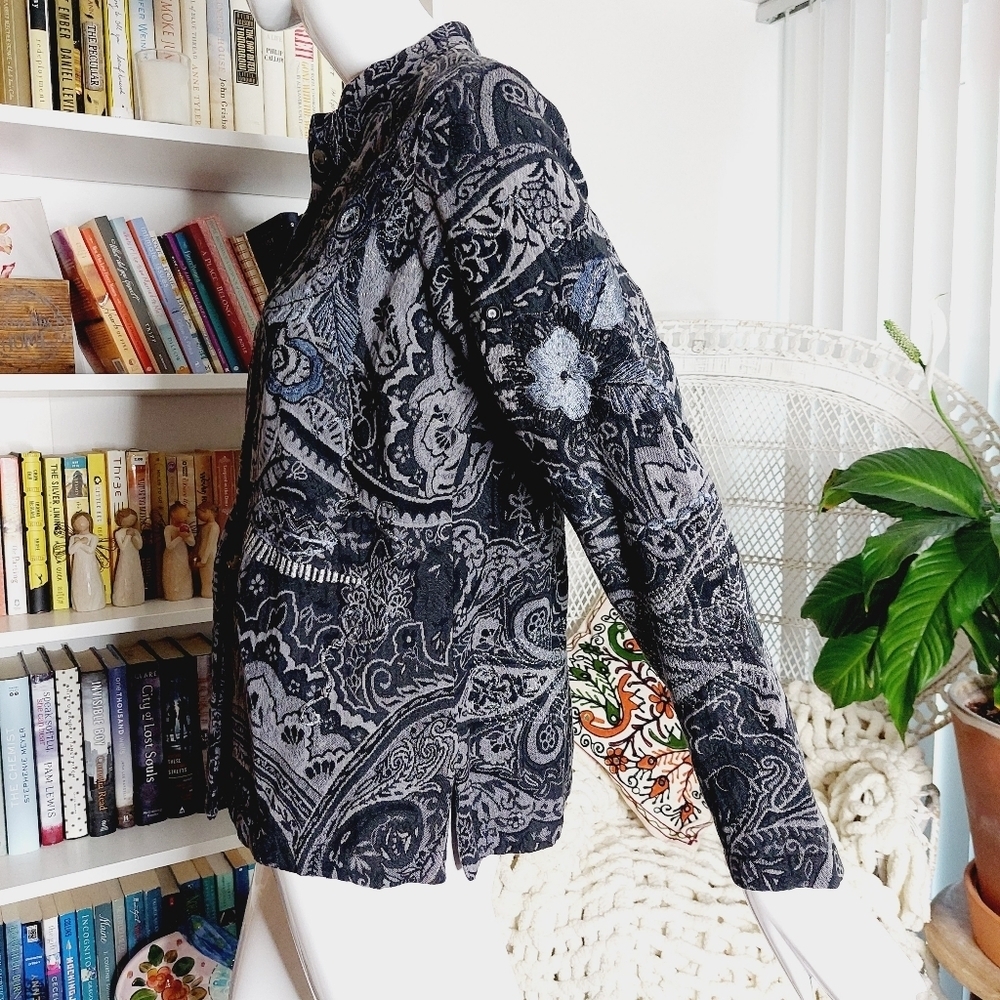 Laura Ashley Paisley Floral Button Blouse Jacket Top P3601 - Picture 5 of 10